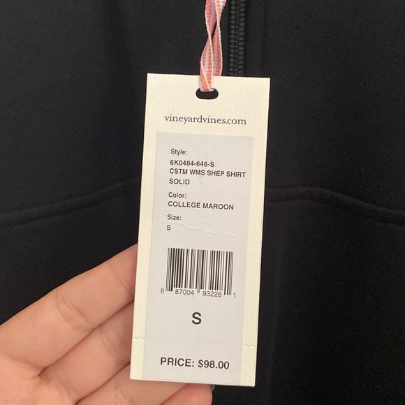 Women’s Vineyard Vines Shep Shirt in College Maroon - Picture 2 of 5